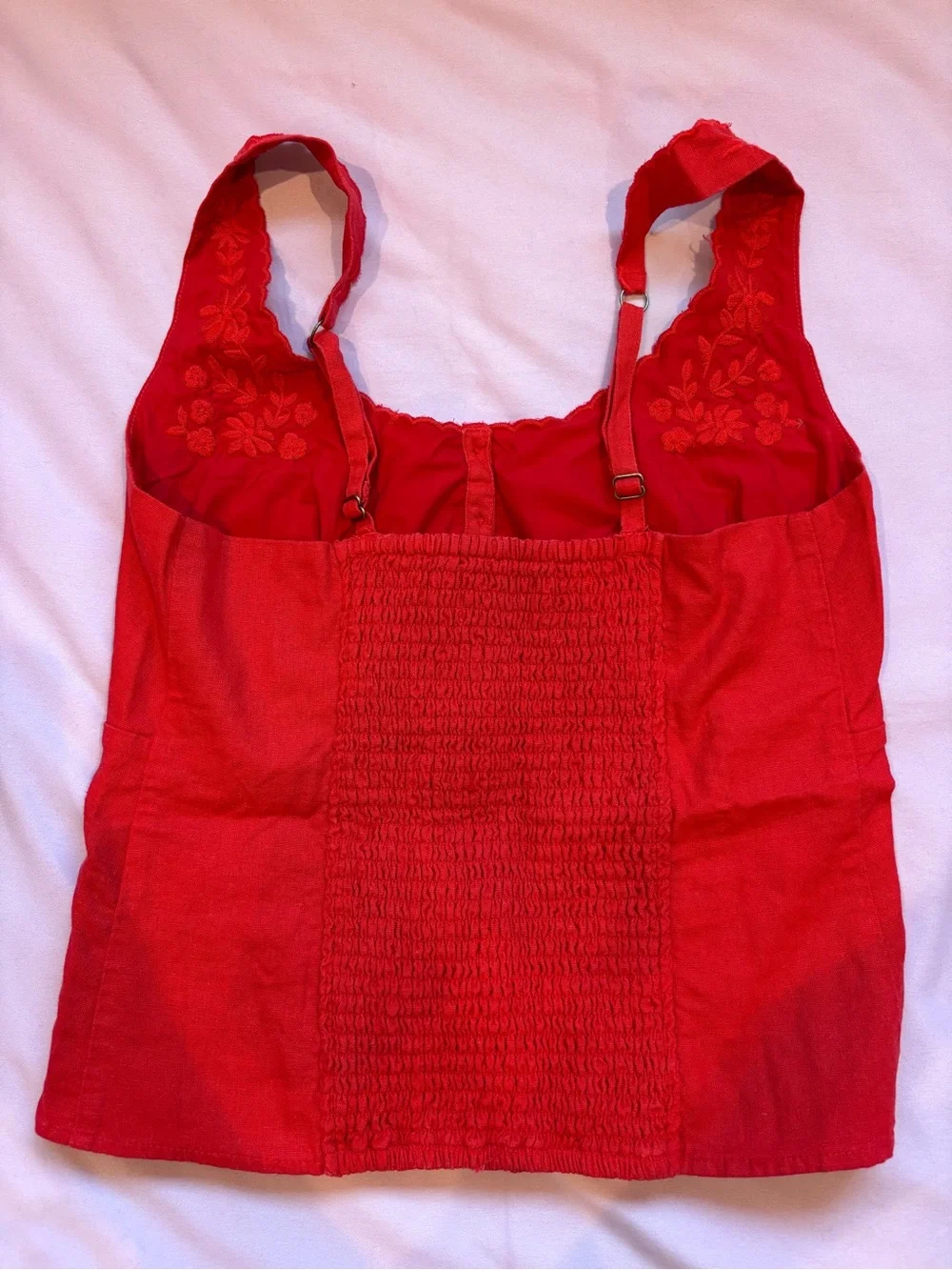 Red Embroidered Tank - Picture 4 of 4